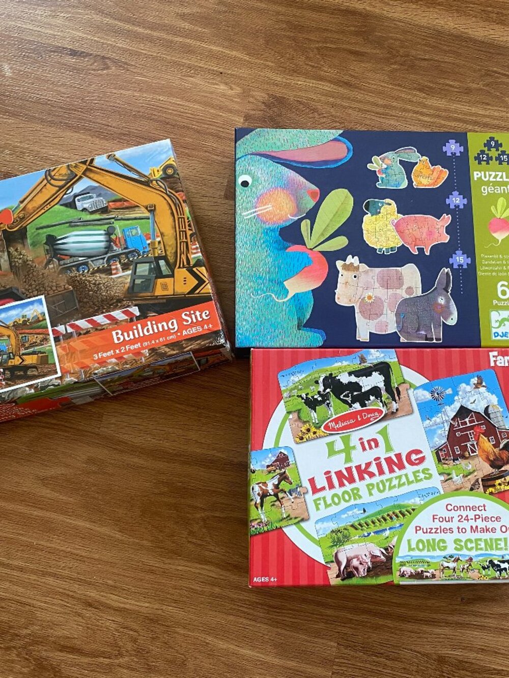 Lot of Puzzles for ages 4+ (Melissa & Doug and Djeco)